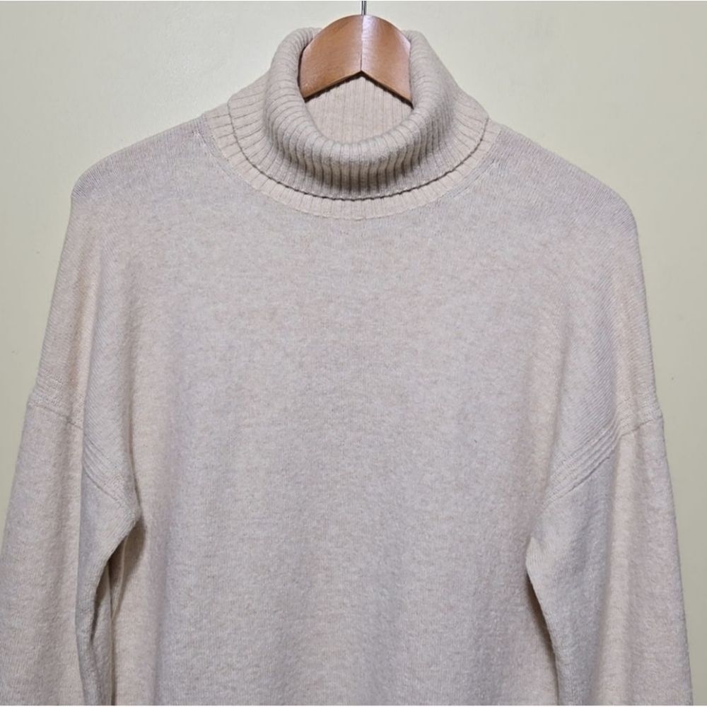 J. Crew Cream Merino Wool Alpaca Turtleneck Sweater S Scandi Minimalist - Picture 4 of 12